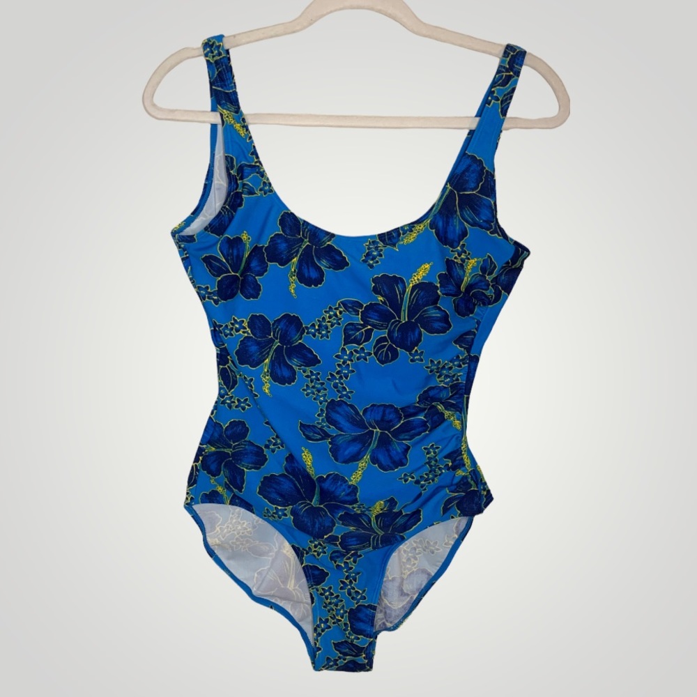 Blue floral one piece